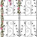 hogardeck Metal 84 * 19 Garden Trellis 2-Packs for Climbing Plants Flowers Vegetables Planting Arched Outdoor Decoration for Courtyards Lawns Gardens