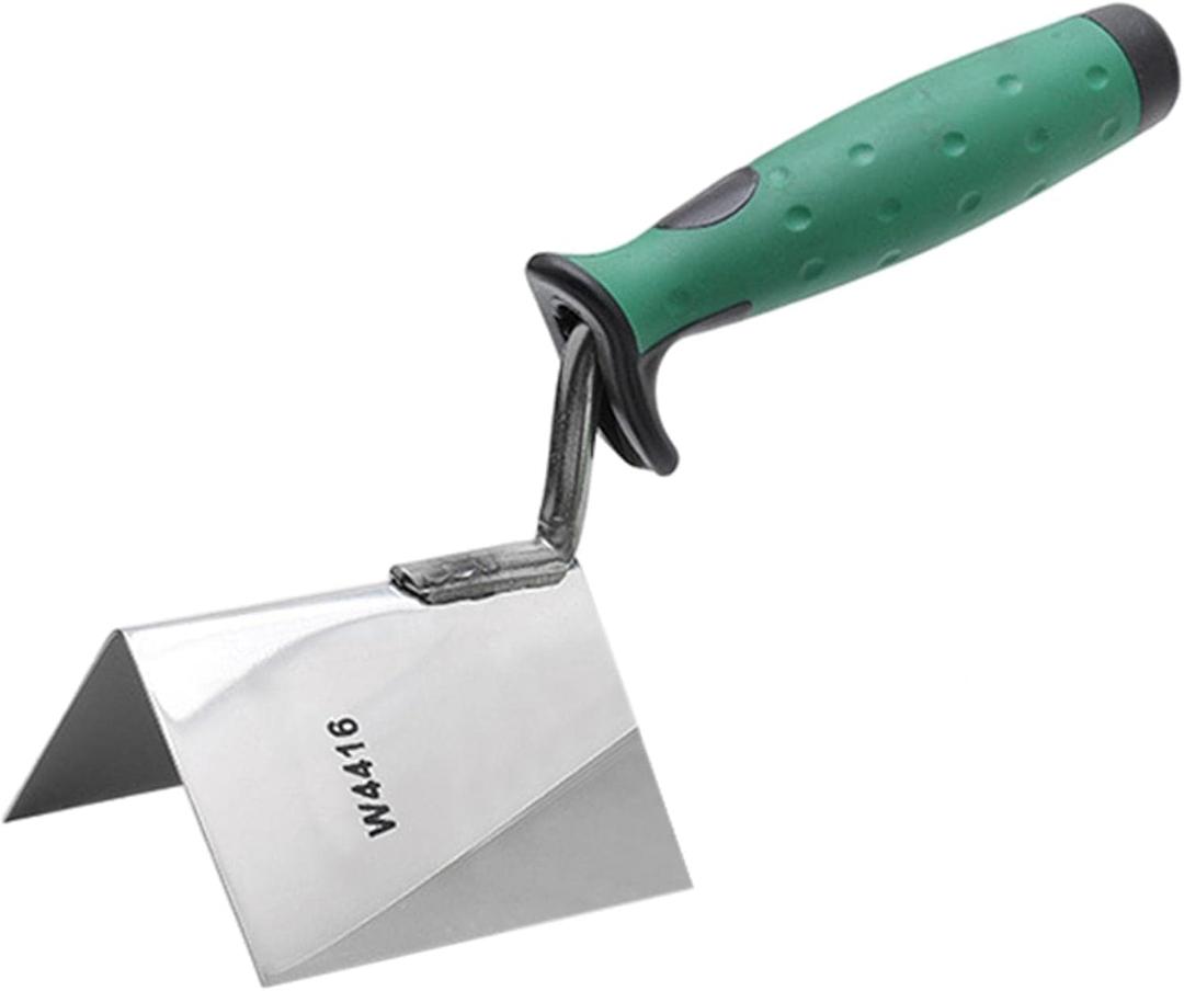 Drywall Corner Tool Drywall Outside Corner Knife Corner Drywall Tool Stainless Steel Corner Trowel Lining Plastering Trowel Angled Hand Tool for Plastering Brickwork(SIZE:external)
