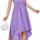 rrhss Flower Girls One Shoulder Ruffle Dresses Flowy A-line Twirl Sleeveless Dress Cute Wedding Prom Party Gowns
