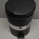 mDesign Pedal Bin — Metal Waste Bin with Pedal, Lid and Plastic Bucket Insert — for Bathroom, Kitchen, and Office — 5 Litre Household Rubbish Bin with Ergonomic Design — Black