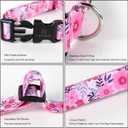Maca Bates Designer Flower Pink Cute Dog Collar Spring Collars for Girl Female para Perros Chihuahua Pitbull Birthday Gift for Small Medium Large Puppy