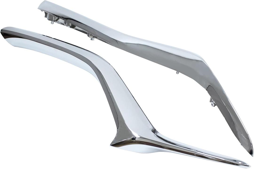 ApplianPar Front Left and Right Side Bumper Lower Grille Molding Trim Chrome for Mazda CX-5 2017-2021