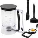 Pancake Batter Dispenser 4 Cup Measuring Container with No Drip Valve for Pancakes, Cupcakes, Mini Pancakes and Baking, Easy Pour Pancake Maker Tool for Home Cooking