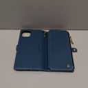 Defencase Compatible with iPhone 14 Plus Case Wallet with RFID Blocking Card Holder for Women Men, PU Leather Magnetic Snap Flip Zipper Strap Wallet Phone Case Fit for iPhone 14 Plus 6.6", Dark Blue