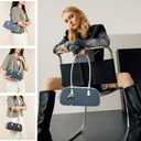 MYHOZEE Bowler Bag Rectangle Shoulder Bag Cute Purse PU Leather Swing Zip Bags Handbags With Bow for Women and Teen Girls