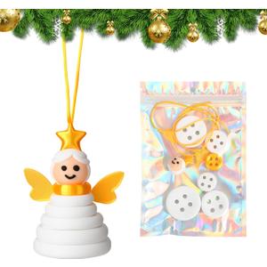 2 x Faneswalk DIY Christmas Button Ornament Making Set,Craft Buttons Kit with Christmas Snowman