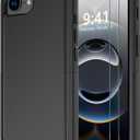 Diverbox for iPhone 16e Case [Compatible with MagSafe] [Shockproof] [Dropproof] [with Screen Protector ] Heavy Duty Protection Phone Case Cover for Apple iPhone 16e 2025 6.1 inch (Black)