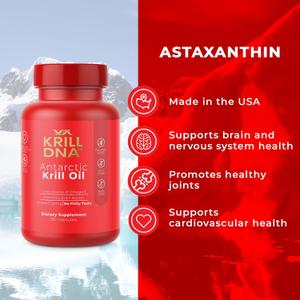 Antarctic Krill Oil by KrillDNA | 1000 mg with Astaxanthin, Omega 3, DHA, EPA, and Phospholipids | Vanilla Coating, No Smell, No Fishy Taste | (120 softgels-60 Servings)