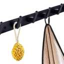 Coat Rack Wall Mount with 6 Hooks, Black Wall Coat Hook, Wall Mounted Modern Coat Rack, Coat Hook is Suitable for Living Room Entrance, Bedroom, Kitchen, Bathroom Etc.