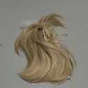 HOOJIH Ponytail Extension, Claw Clip in Straight Messy Hair Bun 9 Inch Short Ponytail Extension with Bendable Metal Wire Hair Pieces for Women Fake Hair Bun DIY Styles - Medium Golden Blonde