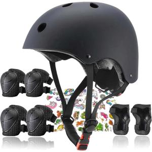 FOOKCIAN Kids Helmet,Toddler Skateboard Helmets for Ages 2-3-5-8-14 Years Boys Girls with Knee and Elbow Pads Wrist Guards fit Roller Skates,Skateboarding,Skating Scooter Adjustable Kids Helmet