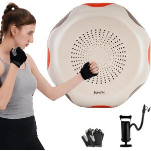 Punching Bag for Adults, Sunchic 2026 New Boxing Machine with Boxing Gloves and Air Pump, No Stand Required, Wall-Friendly Design,The Faster You Punch, the Stronger the Suction to the Wall