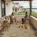 UERMEI 6x9 Outdoor Jute Area Rug Patio, Farmhouse Rugs for Living Room Backyard Machine Washable Non Slip, Pet Friendly Indoor Geometric Carpet for Dining Room - Modern Brown