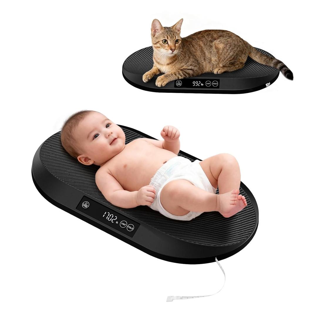 Baby Scale, 88lb Max / 0.1oz Accuracy Baby Scales for Weighing with Auto Hold & Tare, Built-in 60" Tape, 5 Weight Units, Multifunctional Weight Scale for Infant, Cat, Puppy, Small Pet