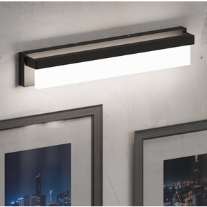 LIGHTINN LED 24.4" Bathroom Vanity Light Fixture Modern Finishing Stainless Steel Lighting Bar Bathroom Over Mirror Light (Black)