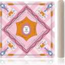 Pink Champagne Coquette Mahjong Mat for Table with Rules