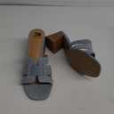SM New York NWB Ina Denim Block Heel Sandals Open Toe Slip-On Neutral Shoes 9.5