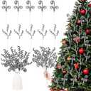 Soulchen 15 Pcs Black and White Christmas Tree Picks Decorations Curly Pick Christmas Tree Stems for Xmas Home Decorations DIY Vase Filler Holiday Crafts Ornaments for Wreath Garland