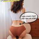 FINETOO 6 pack Seamless Underwear for Women Sexy Low Rise Hipster Wave Edge No Show Bikini Panties Womens Cheeky Brown (M)