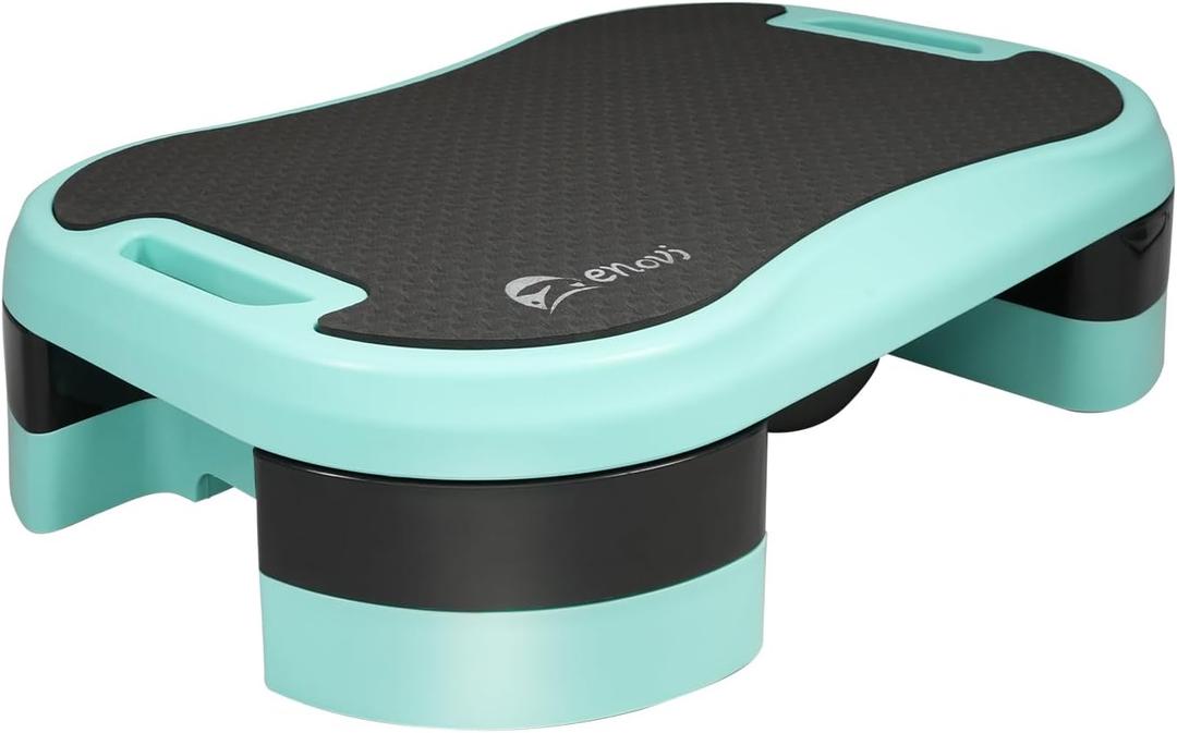 Basic Steppers for Exercise at Home, Aerobic Steppers, Exercise Step Platform with Soft cushion and 2 Adjustable Height Risers