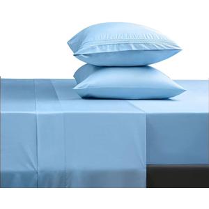 SONORO KATE Bed Sheet Set Super Soft Microfiber 1800 Thread Count Luxury Egyptian Sheets Fit 18-24 Inch Deep Pocket Mattress Wrinkle-4 Piece (Lake Blue, King)