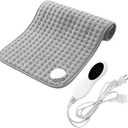 Electric Heating Pad, 16"x12" Heat Pad for Back Neck Shoulder Pain Relief, with 10 Heat Settings, Auto Shut Off, Machine Washable, US Plug (Gray)