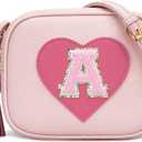 KKXIU Birthday Gifts for Girls Initial Toddler Purse Cute Kids Crossbody Bag (Pink)