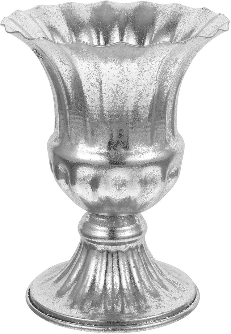 Amosfun Metal Urn Planter Grecian Vase Flower Arrangement Pot for Wedding Table Centerpiece Metal Urn Pot 6.3 Inch Tall