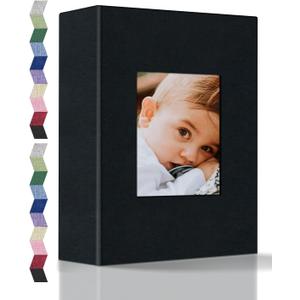 popotop Photo Album 4x6-100 Photos Photo Books with 100 Vertical Pockets,Linen Cover Albums for Family Wedding Anniversary Baby Vacation Pictures (Black)