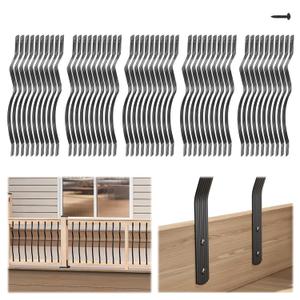 Muzata 50Pack 32''1'' Aluminum Deck Balusters Wavy Deck Railing Metal Spindles with Screws Curved Balusters for Wood and Composite Fencing Facemount Railing WT33