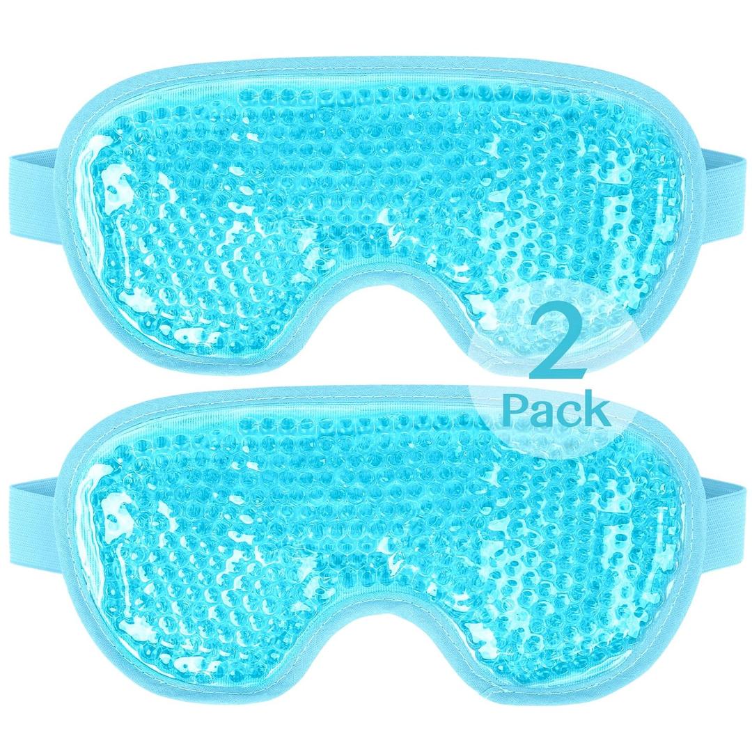 NEWGO Cooling Eye Mask for Puffy Eyes, Cold Eye Mask Eye Ice Pack for After Eyes Surgery, Tension Stress Relief, Itchy Eyes, Headaches, Dark Circles - Blue