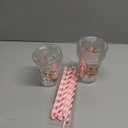 Jingmore 50 Pcs Party Disposable Plastic Cups 12 oz with Lids Straws Themed Party Supplies Plastic Tumbler for Birthday Table Decorations Favors(Strawberry 1st,Pink and Red)