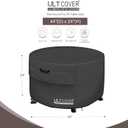 ULTCOVER Patio Fire Pit Table Cover Round 44 inch Outdoor Waterproof Fire Bowl Cover, Black