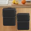 LALASTAR Countertop Compost Bin with Lid, Hanging Small Trash Can with Lid Under Sink for Kitchen, Food Waste Bin for Countertop, Mountable Garbage Can for Bathroom, RV, 5L/1.3 Gal, Black
