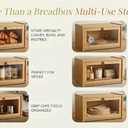Chirons Pantry Bread Box with Clear View Window, Premium Bamboo Bread Storage for Kitchen Countertop, Farmhouse Organizer with Lid for Brioche, GlutenFree Loaves and Everyday Baked Goods