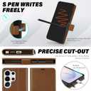 TUCCH Case Wallet for Galaxy S26 Ultra 5G, Magnetic PU Leather Kickstand [RFID Blocking] 4 Card Slot Protective Flip Cover with [TPU Shockproof Interior Case] Compatible with Galaxy S26 Ultra, Brown
