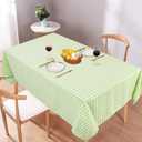 AMZLOKAE Rectangle Tablecloth 50''x72'' (6ft) - Green White Buffalo Plaid Fabric Table Cover for Dining, Outdoor, Easter, Spring (70" x 52" (Rectangular))