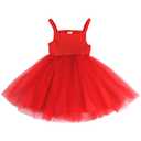 Baby Girls Toddler Tutu Dress Sleeveless Princess Infant Tulle Sundress(Red, 3-4 Years) (Red)