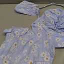 Renotemy Baby Girl Summer Dress Infant Boho Outfits Light Blue Daisy Casual Floral Sundress with Hat and Bag Sleeveless Party Beach Dresses Baby Girl Clothes 6-9 Months 12 Months