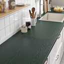 Livelynine 36 x197inch Green Wood Contact Paper Peel and Stick Kitchen Vinyl Wrap for Countertops Waterproof Contact Paper for Desk Counter Table Top Sticker Cover Self Adhesive Wallpaper Door Covers