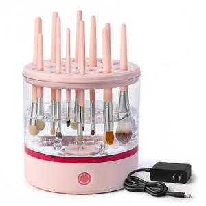 360 Electric Makeup Brush Cleaner - Dual Spin Makeup Brush Cleaning Machine, Holds 17 Brushes, Portable and Compact Design for Travel & Home Use, Perfect Brush Cleaner for Makeup Professionals