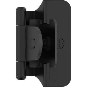 Amerock BPR8701FB | Cabinet Hinge | 1/4 in (6 mm) Overlay Double Demountable | Matte Black | Kitchen Cabinet Door Hinge | 1 Pair/2 Pack | Functional Hardware