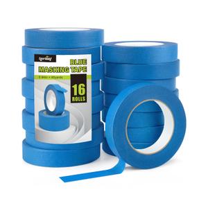 Lzerking Painters Tape 16 Rolls (Total 960 Yards) 0.94 Inch x 60 Yards Masking Tape Blue Paint Tape for Walls, Wood, Glass No Residue, Easy Tear