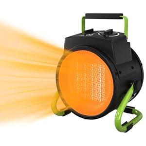 Outdoor Heater for Patio, Portable Patio Heater for Garage with Overheat Protection, Fast Heat PTC Ceramic Portable Garage Heater for Workshop, Greenhouse, Tent and Indoor Use