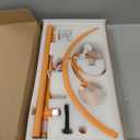 AURELLE Half Moon Lash Light - Adjustable LED Floor Lash Lamp with 4X Magnifier & Phone Holder for Eyelash Extensions,Nail Art,Tattoo,Skincare,Salon SPA-Dimmable Brightness,Rotating Head, Orange