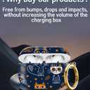 Compatible with AirPod Pro 2nd//1st Generation Case Cover with Gold Keychain,Full Protective Shockproof Wireless Headphone Case for Airpod Pro 2023/2022/2019（Star Cat）
