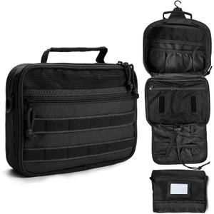 SMONT Tactical Toiletry Bag for Men, 9.5" Hanging Dopp Kit Shaving Hygiene Bag for Traveling Bathroom