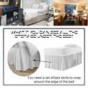 Dorm Room Bed Skirt Twin-XL, Drop 32/35 Inches Breathable and Skin-Friendly, Three-Sided Skirt and No See-Through, Lightweight and Easy to Use (Light Gray, Twin-XL 42" Drop)