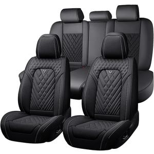 Fit for Toyota Tacoma Seat Covers 2001-2026,Premium Leather, 360 Full Protection, Thick Padding & Memory Foam, Waterproof & Stain-Resistant Car Seat Cover Full Set (5 Seat,Black)