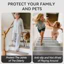 4PC Stair Treads Non-Slip Washable Peel and Stick Stair Treads for Wooden Steps Indoor Reusable Stair Carpet Treads Adhesive Stair-Runner Rugs for Kids and Dogs Elder8"x30" Gray